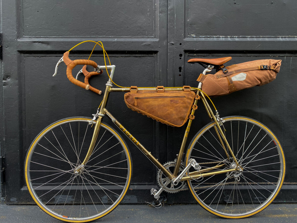 Leather bicycle frame bags