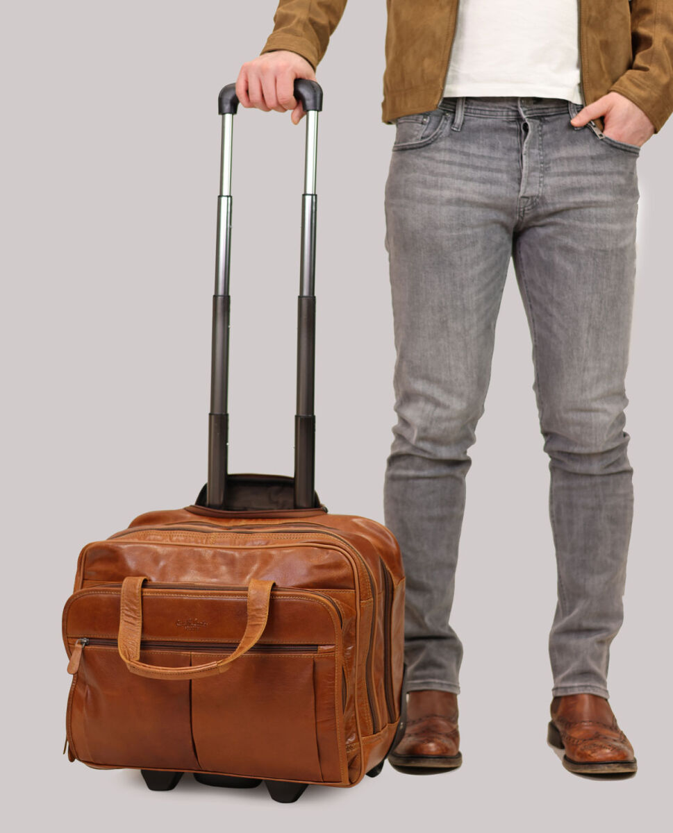 Leather hand luggage best sale