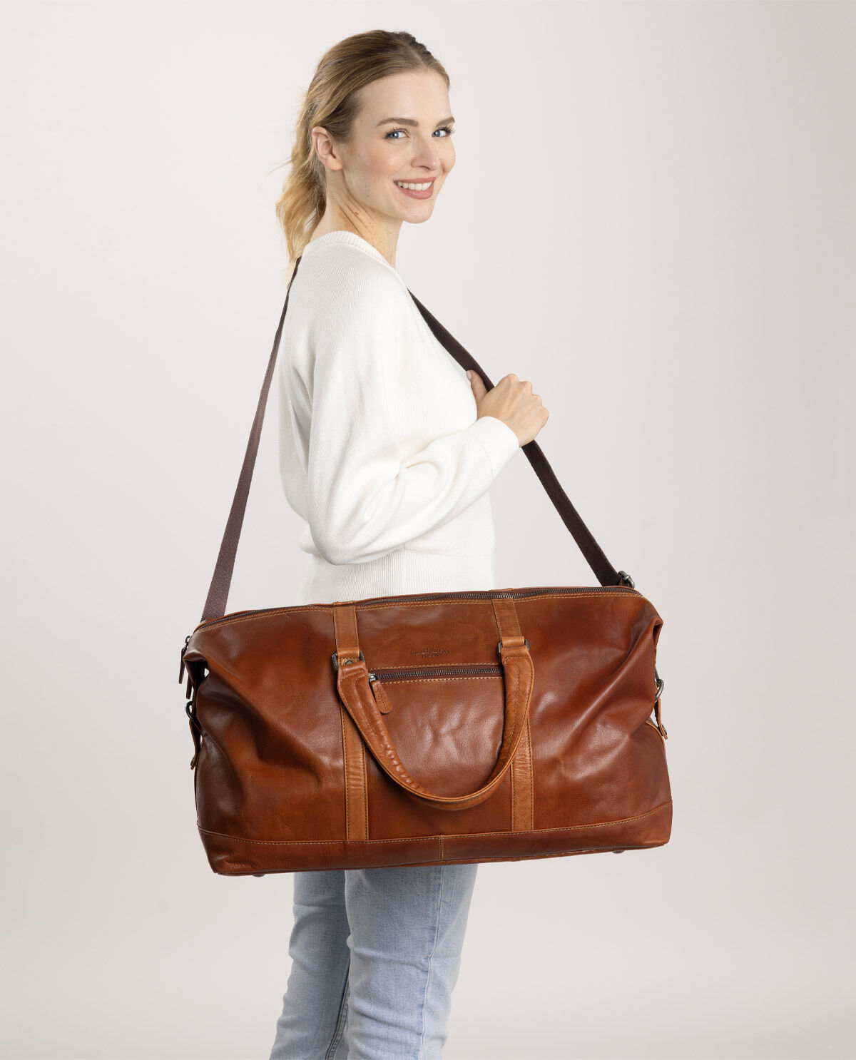 Leather hand luggage sale