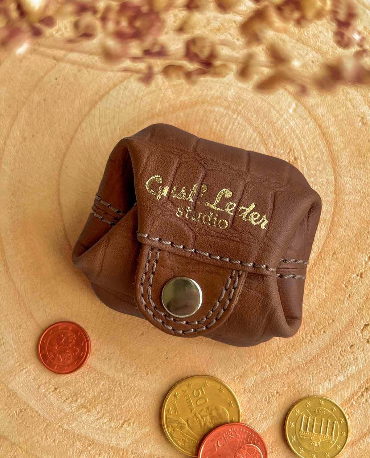 Coin leather pouch sale