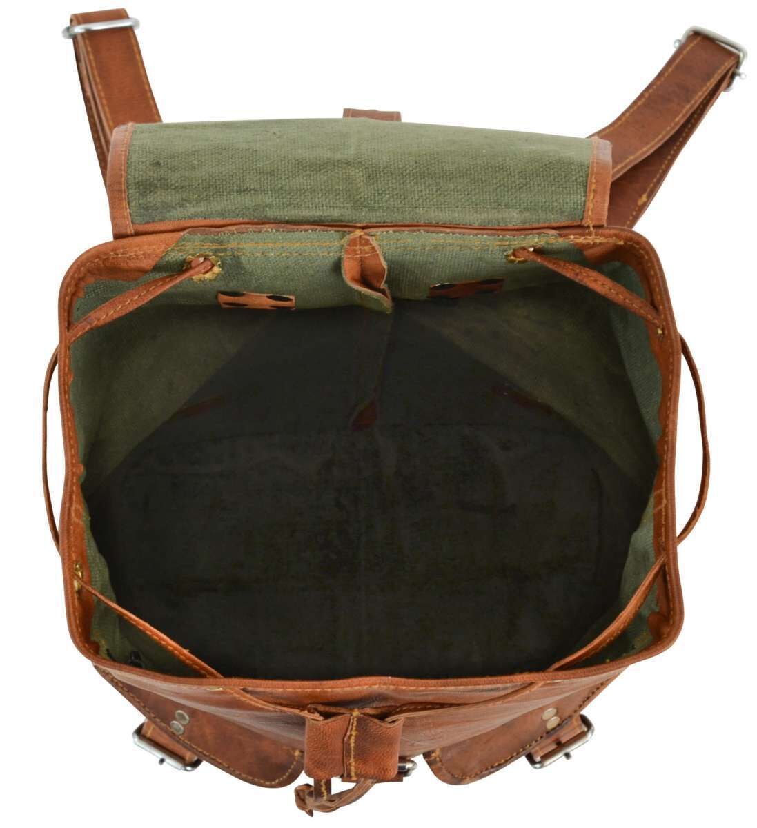 Outlet Rucksack - leichter Rost - Klebereste - kleinere Lederfehler - Leder leicht fettig