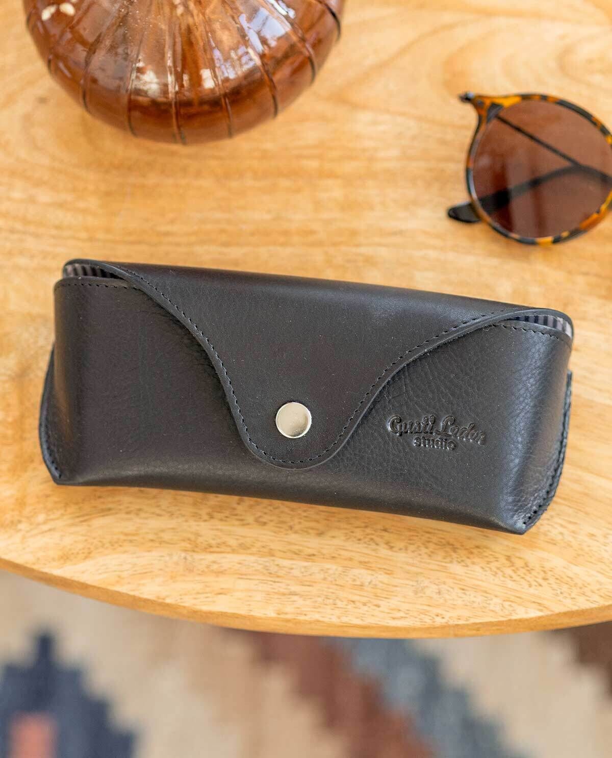 Cornelius Glasses case sunglasses case eye glasses case black leather