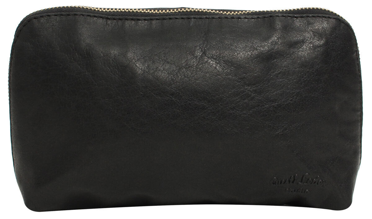 Eli Toiletry bag leather bag make up bag black leather