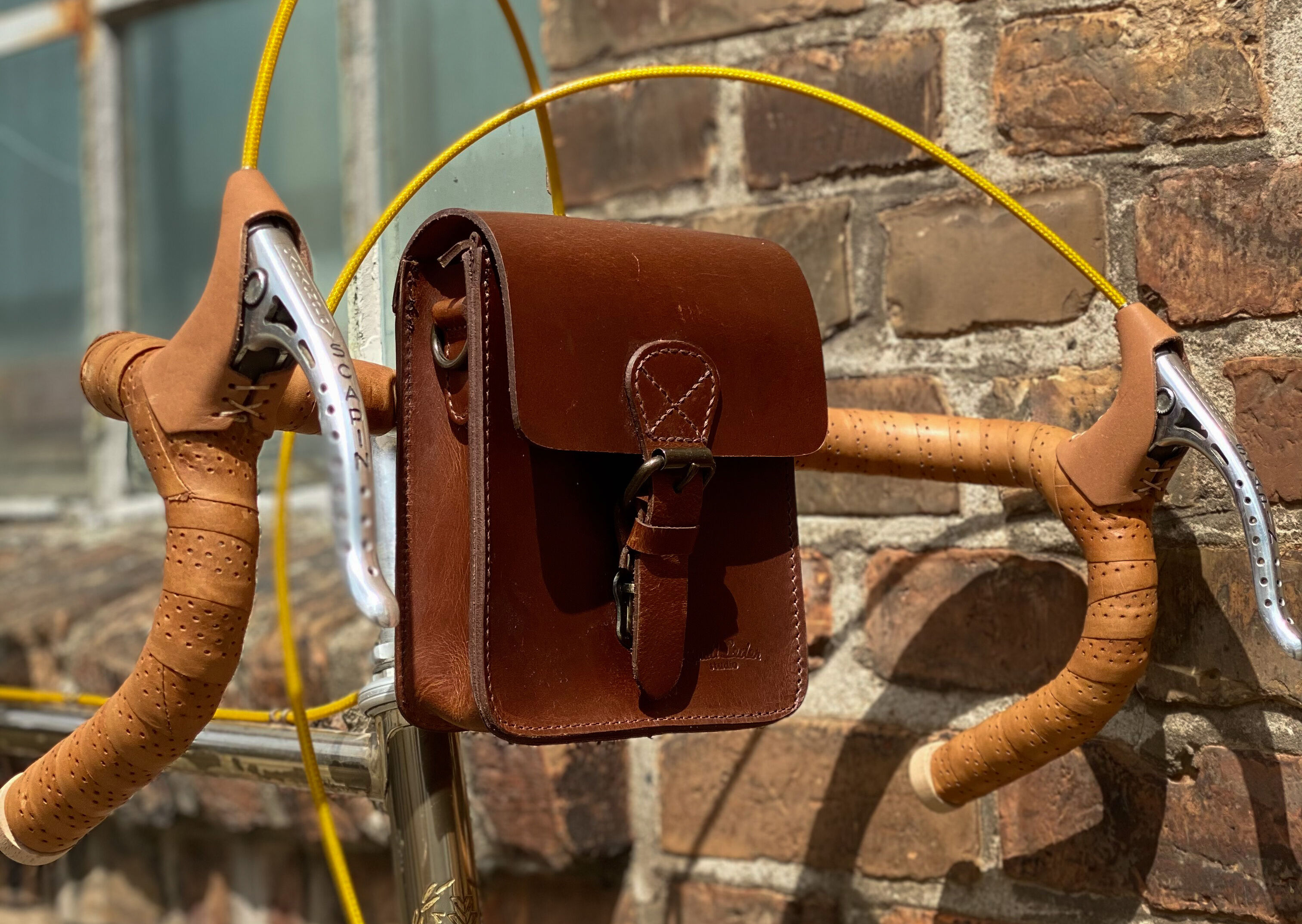 Leather bike pouch sale