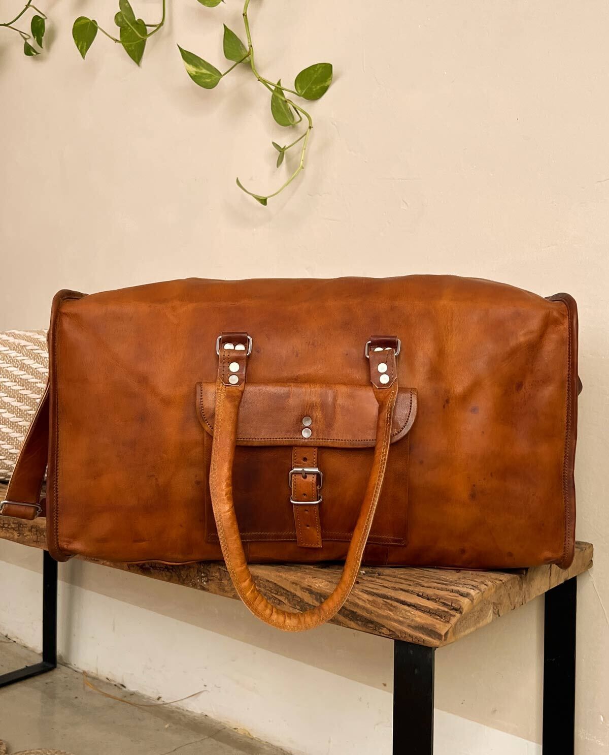 Travel Bag Shoulder Bag Weekender Bag Sports Bag Brown Leather Bobby