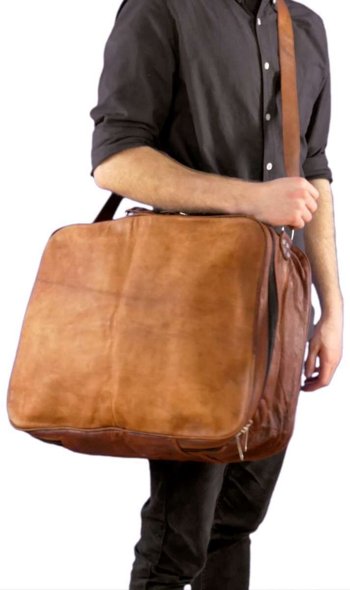 Outlet Reisetasche - strenger Geruch - Leder leicht fettig - kleinere Lederfehler - leichter Rost