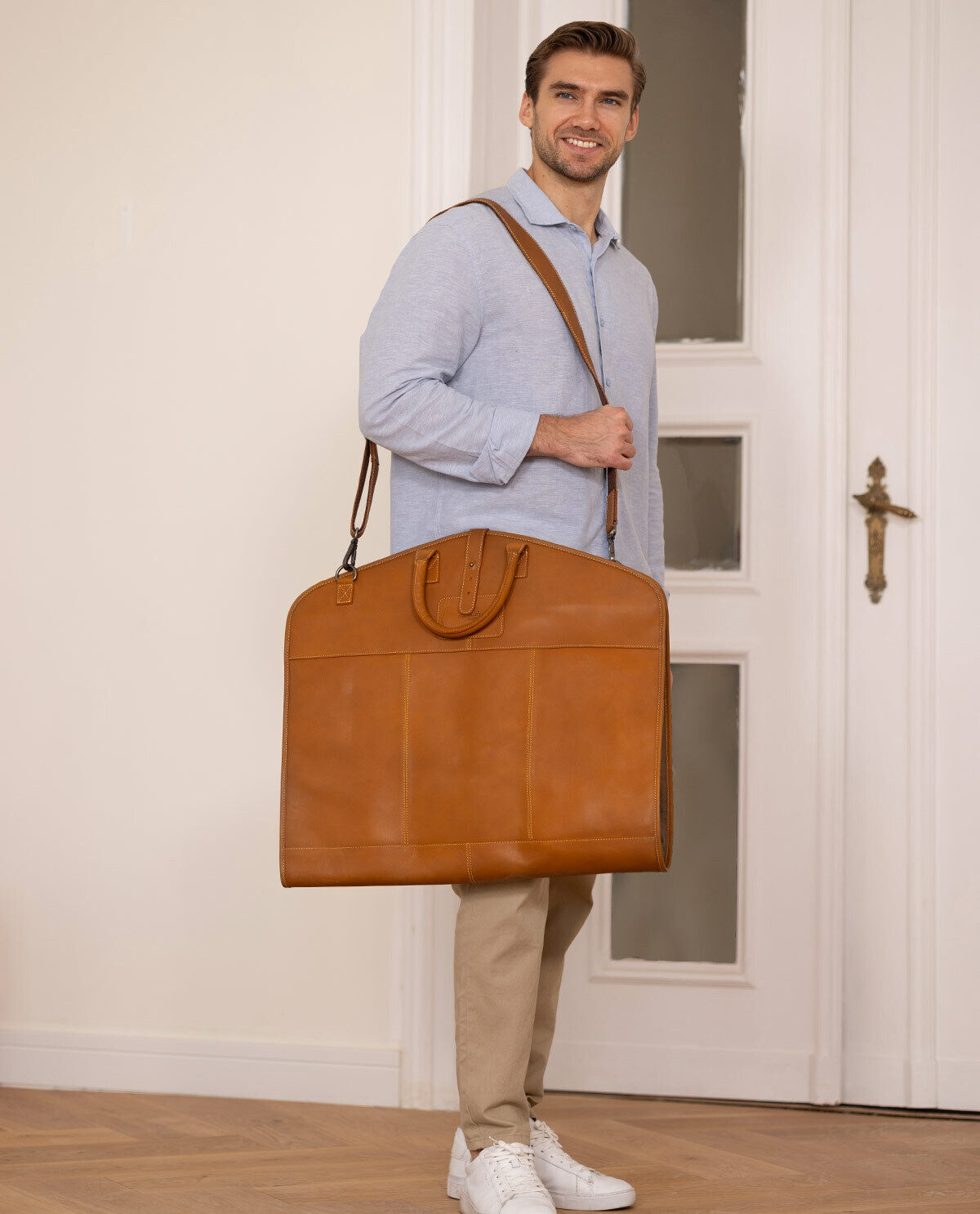 Sloan Garment bag clothes bag travel bag vintage brown leather