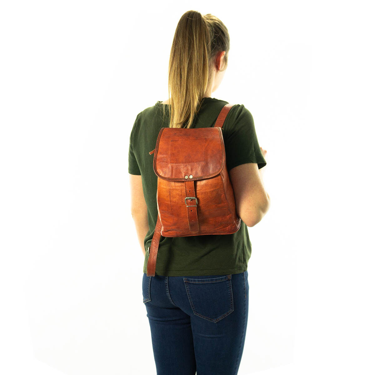 Outlet Rucksack – leichter Rost – kleinere Lederfehler- Klebereste