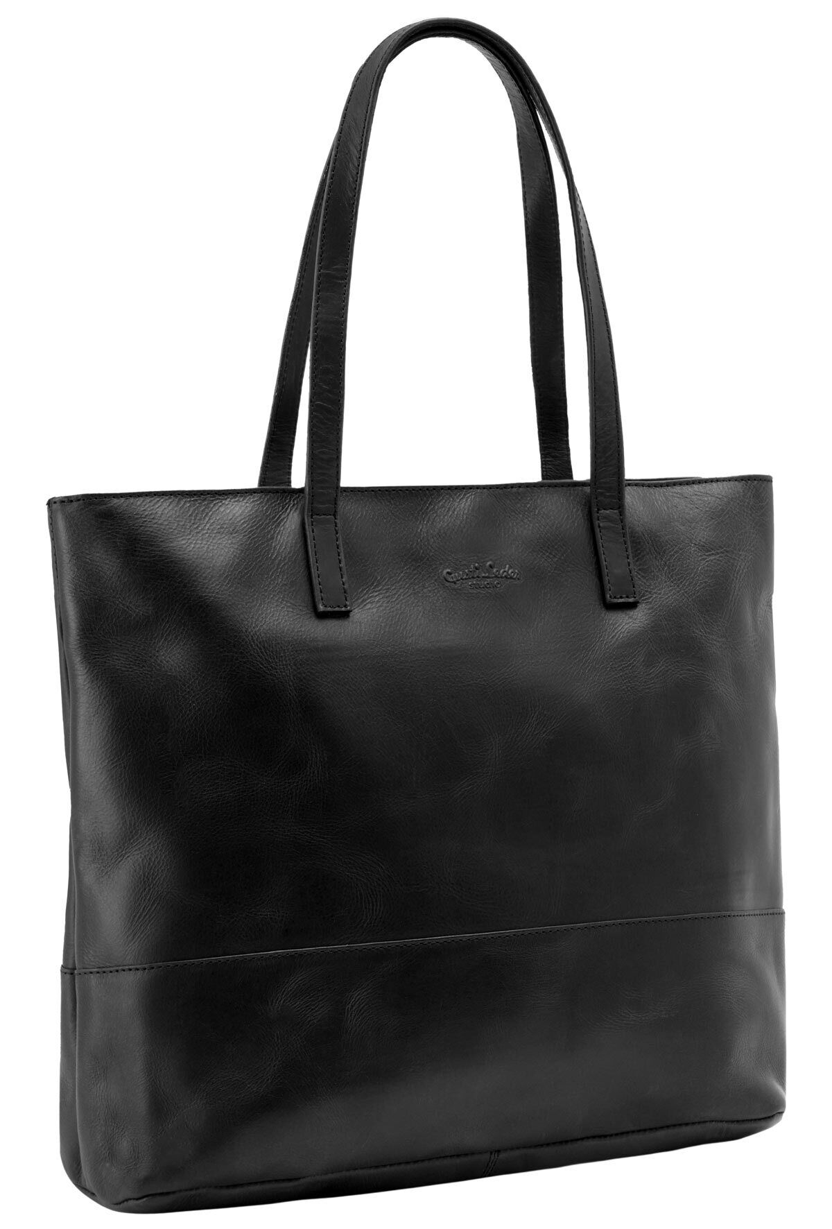 Black leather large tote bag sale