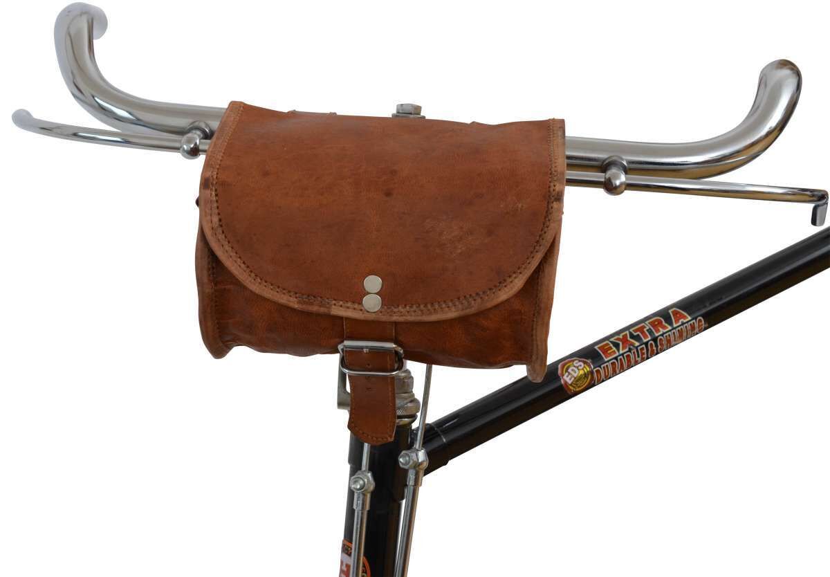 Outlet Fahrradtasche - kleiner Lederfehler - Klebereste - Leder leicht fettig- Rost